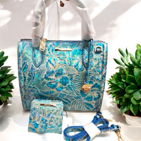 Brahmin Handbags - 💙🔹️Brahmin🔹️ Small Caroline Serenity Sonic Genuine Leather Bag + Jane Wallet